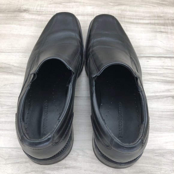 Franco Fortini Loafers Mens 9.5M Keith Black Leather Slip On Shoes main image 9